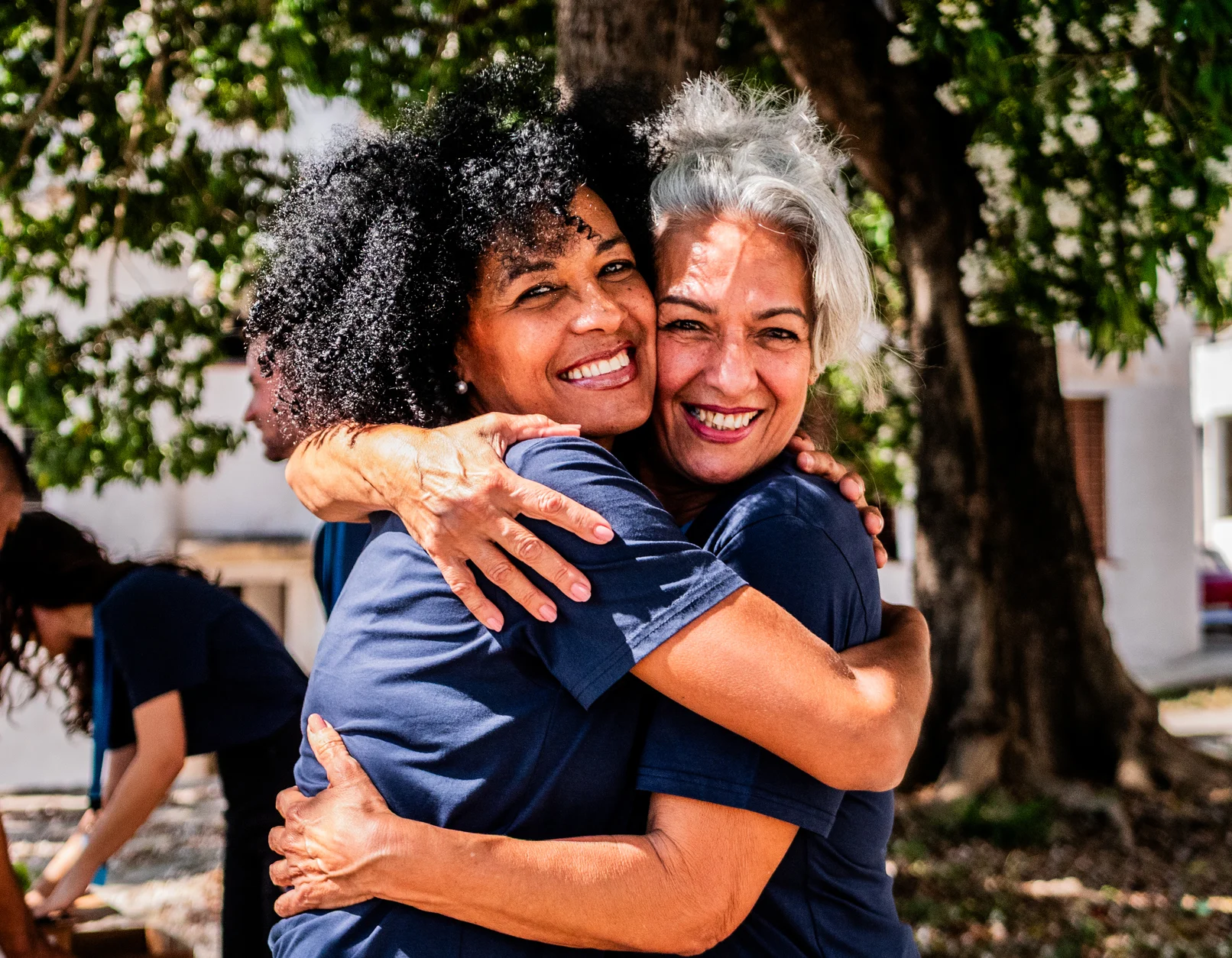 women hugging